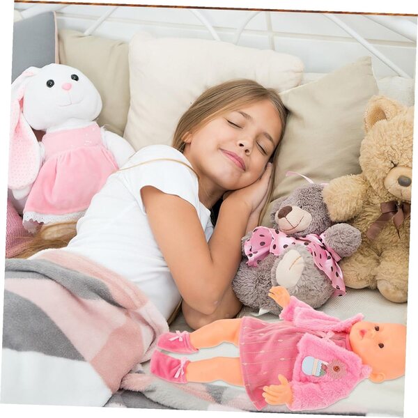 Abbigliamento Bambole Vestito Principessa Rosa con Gonna e Accessori Morbidi e Sicuri