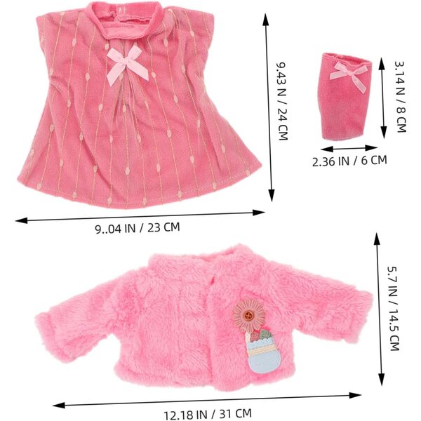 Abbigliamento Bambole Vestito Principessa Rosa con Gonna e Accessori Morbidi e Sicuri