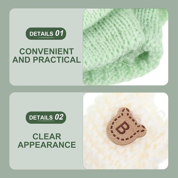 Gatuida Set aus Kleidung und Accessoires, grüner Pullover für 17 cm große Bärenpuppen und Stofftiere