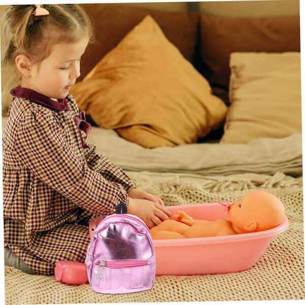 Hemobllo Mini-Schulrucksack für Puppen, Rosa – dekoratives und funktionales Accessoire