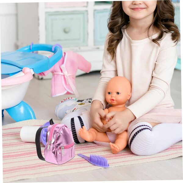 Hemobllo Mini-Schulrucksack für Puppen, Rosa – dekoratives und funktionales Accessoire
