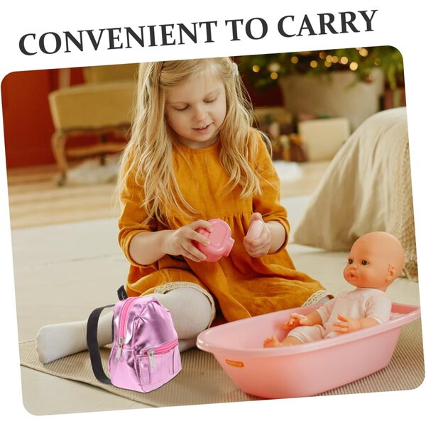 Hemobllo Mini-Schulrucksack für Puppen, Rosa – dekoratives und funktionales Accessoire