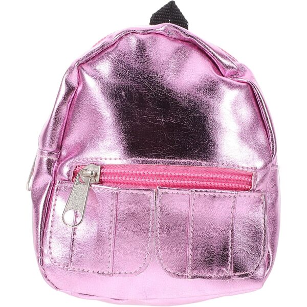 Miniatur-Rucksack für rosa Puppen aus Stoff 11x11x5 cm, dekorative Mini-Schultasche