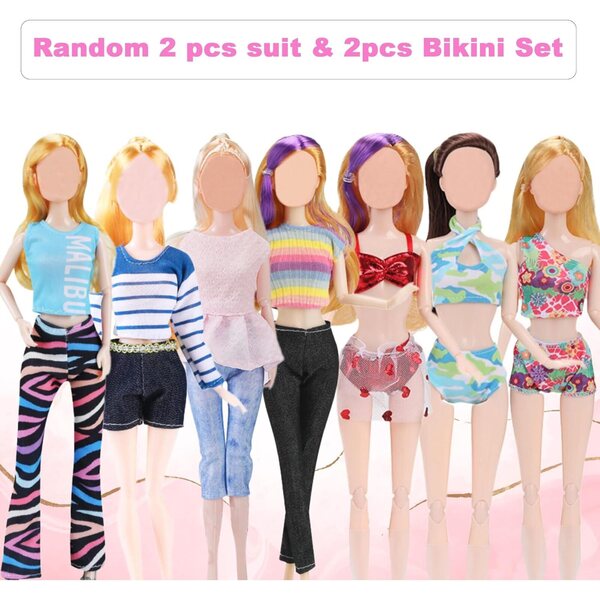 41-teiliges Set aus Kleidung und Modeaccessoires für 29–30 cm große Puppen mit Kleidung, Schuhen und Bikini