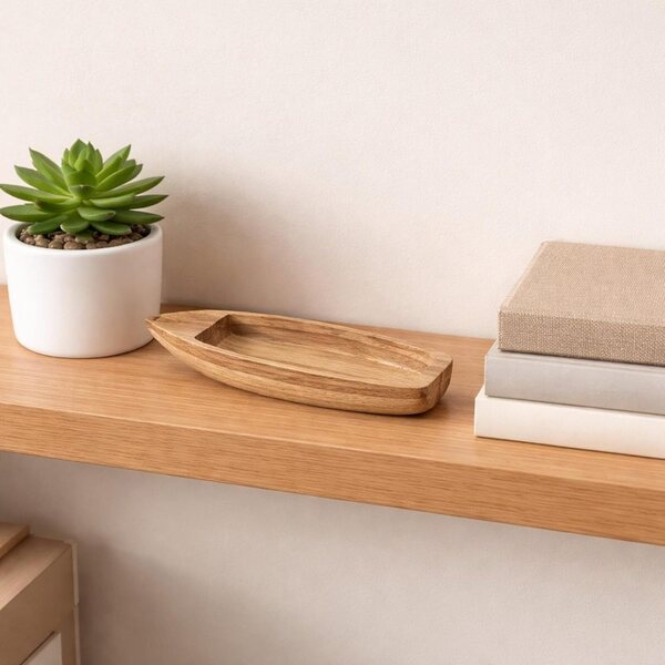 Mini modello di barca in legno XLWLLNJ, decorazione versatile e giocattolo educativo 15 cm
