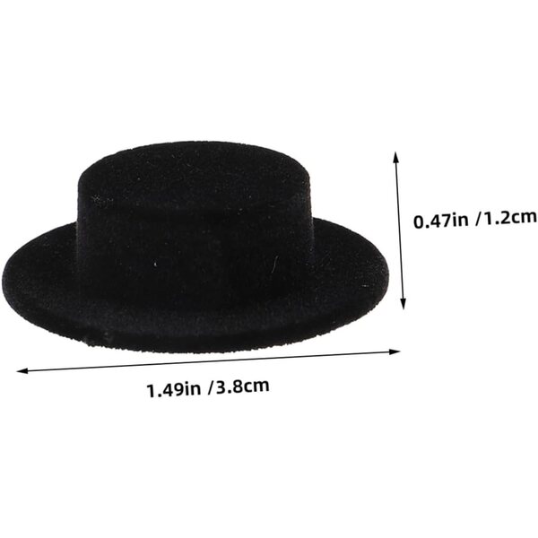 Gatuida 15 Mini Cappelli in Resina per Bambole e Decorazioni Artigianali Neri