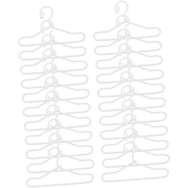 40 Stück Miniatur-Kleiderbügel für widerstandsfähige und elegante Puppen aus Legierung, 4 x 2,2 cm