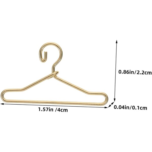 VICASKY 40 Stück Miniatur-Kleiderbügel aus Legierung für Puppenkleidung, goldene Ornamente