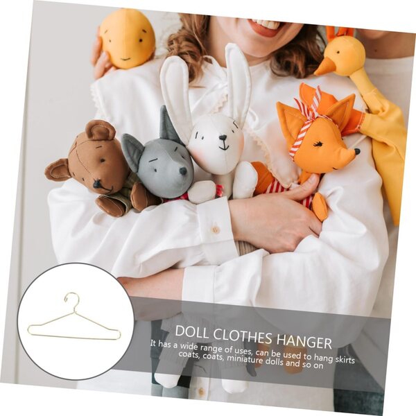 Set mit 25 Mini-Kleiderbügeln aus Metall für Puppen – Organisieren Sie Kleidung für Puppenhäuser