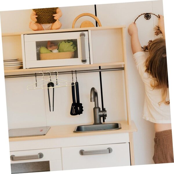 Mikinona 25 Mini-Kleiderbügel aus Metall für Puppen, Spielzimmer-Organizer
