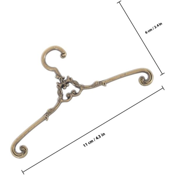 4 Mini Appendiabiti Vintage Dorati e Bronzo per Bambole - Accessori Decorativi Cameretta