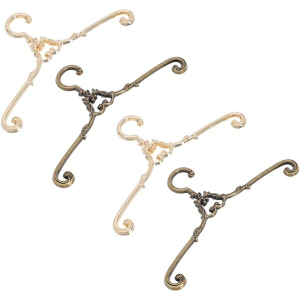 Mini-Puppenbügel 4 Stück aus goldener und bronzefarbener Legierung, DIY-Kleiderorganisator