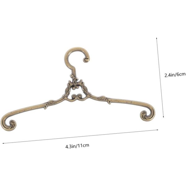 Mini-Puppenbügel 4 Stück aus goldener und bronzefarbener Legierung, DIY-Kleiderorganisator