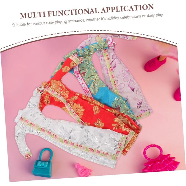 4 Set Vestiti Cheongsam Cinesi per Bambole - Costumi Tradizionali Decorativi