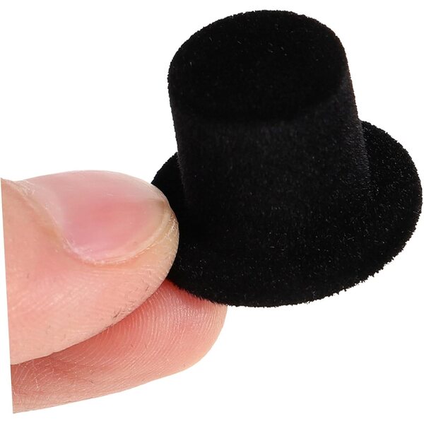 Beaupretty 30 schwarze Mini-Zylinder für Puppen und DIY-Dekorationen