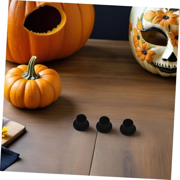 Beaupretty 30 schwarze Mini-Zylinder für Puppen und DIY-Dekorationen