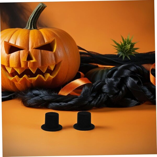 Beaupretty 30 schwarze Mini-Zylinder für Puppen und DIY-Dekorationen
