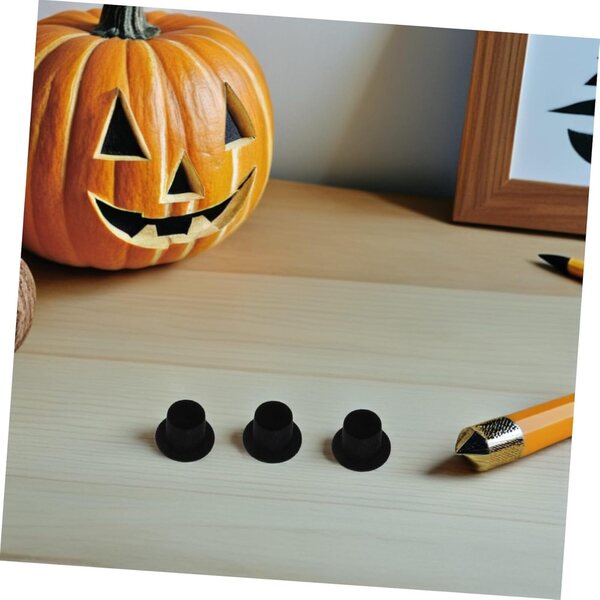 Beaupretty 30 schwarze Mini-Zylinder für Puppen und DIY-Dekorationen
