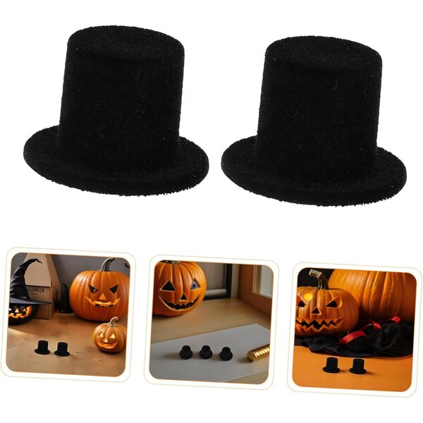 Beaupretty 30 schwarze Mini-Zylinder für Puppen und DIY-Dekorationen