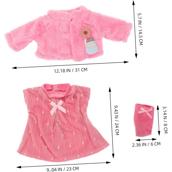 Vestito da Principessa Rosa Glitter per Bambole - Costume Balletto Completo per Bambine