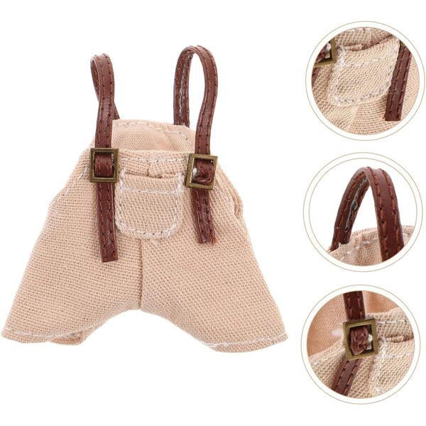 FM FUNNETOYU Puppenkleid aus Baumwolle mit Hosen und Hosenträgern, kreative Accessoires