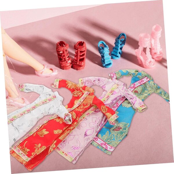 4 set vestiti Cheongsam per bambole con motivo floreale – abiti gioco di ruolo cinesi