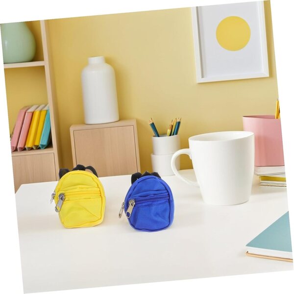 BESPORTBLE 4 Mini Zaini per Bambola con Cerniera, Accessori Scuola in Nylon 8x7 cm