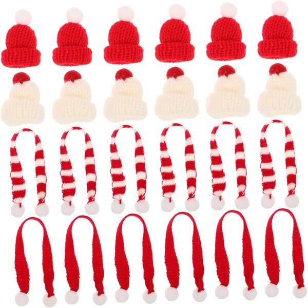 Set 40 Mini Cappelli e Sciarpe Natalizie UPKOCH per Bambole - Accessori Festivi a Maglia