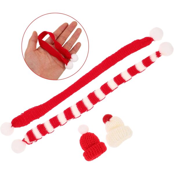 YARNOW Lot de 40 mini écharpes colorées et chapeaux de Noël pour poupées
