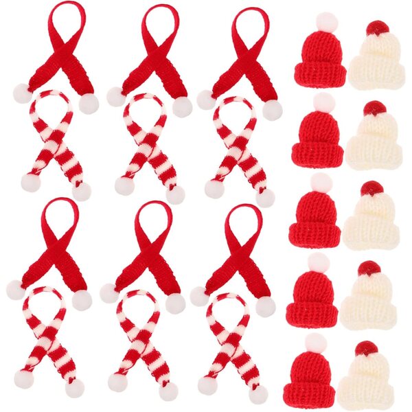 ERINGOGO Set 40 pezzi Cappelli e Sciarpe Natali per Mini Bambole in Maglia Colorata