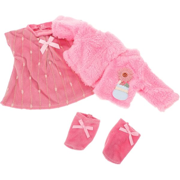 Rosa Puppenkleidung aus weichem Stoff mit Prinzessinnenrock und Ballettkostüm