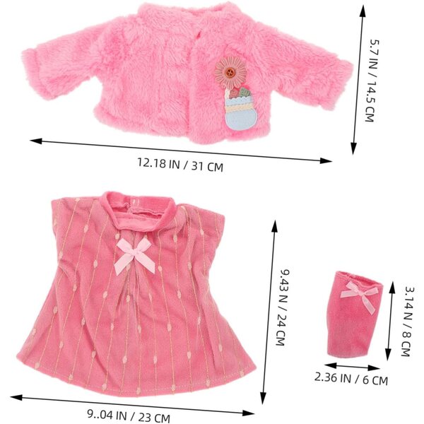 Rosa Puppenkleidung aus weichem Stoff mit Prinzessinnenrock und Ballettkostüm