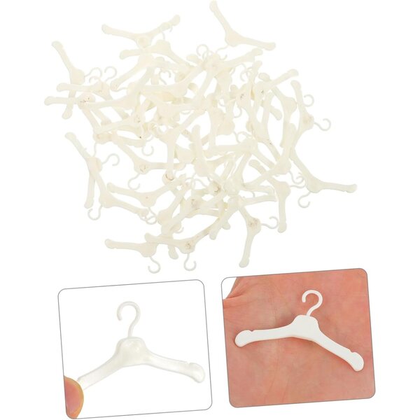 Grucce Miniature per Bambole 50 Pz in Plastica Ecologica per Organizzare Vestiti