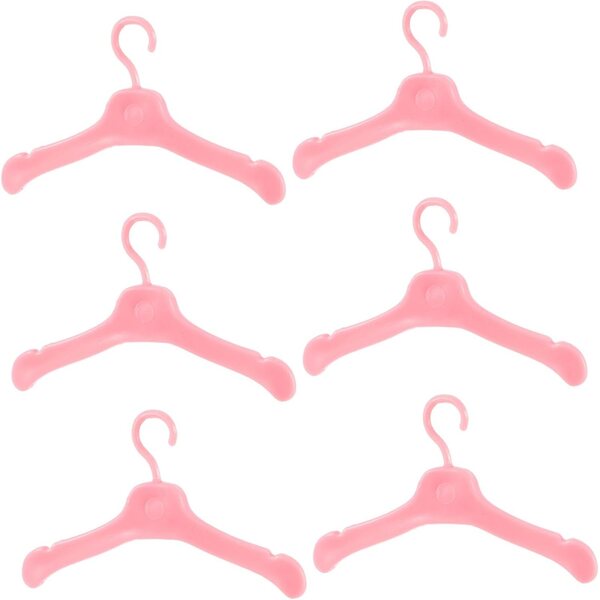 ERINGOGO 50 Mini-Puppenkleiderbügel aus leichtem und widerstandsfähigem rosa Kunststoff