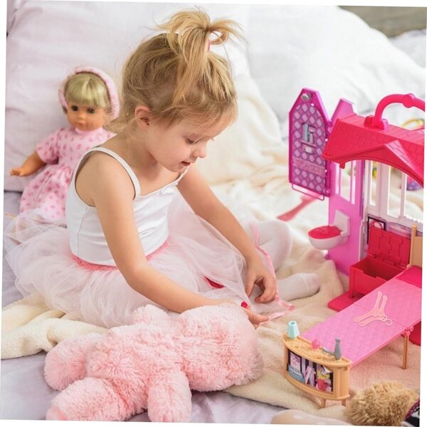 ERINGOGO 50 Mini-Puppenkleiderbügel aus leichtem und widerstandsfähigem rosa Kunststoff