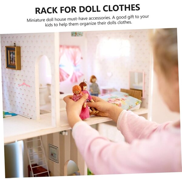 ERINGOGO 50 Mini-Puppenkleiderbügel aus leichtem und widerstandsfähigem rosa Kunststoff