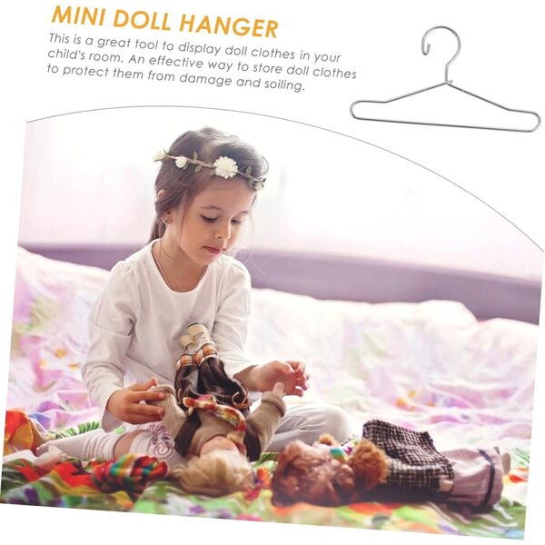 Set mit 20 Mini-Kleiderbügeln aus widerstandsfähigem Metall für VICASKY-Puppen – Kleider-Organizer