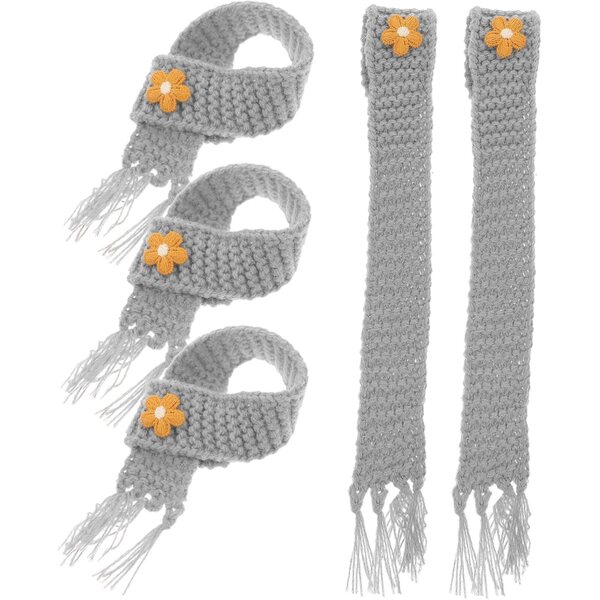 Hemobllo Mini Sciarpe Regolabili in Filato Grigio per Bambole e Decorazioni DIY - 5 Pezzi