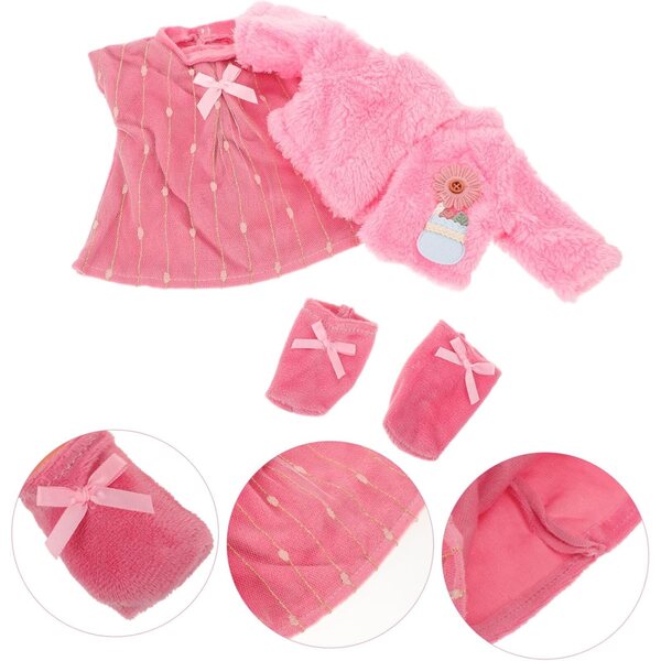 ERINGOGO Set Vestiti in Tessuto per Bambole con Gonna, Cappotto e Calzini