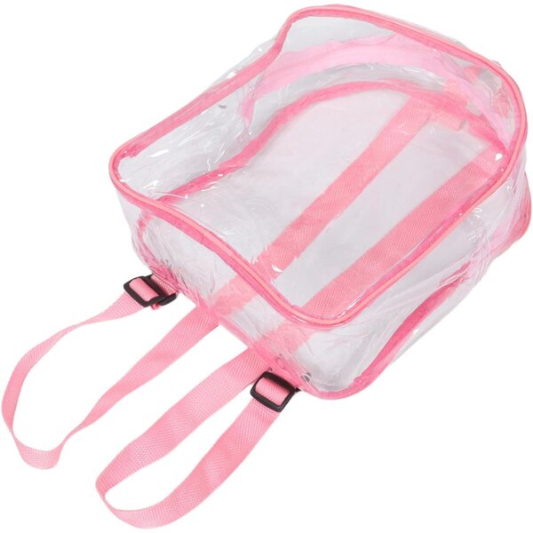 Organizer Trasparente Rosa in PVC per Bambole, Peluche e Piccoli Oggetti Portatile