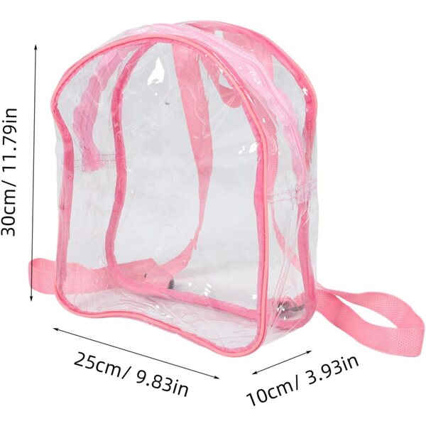Organizer Trasparente Rosa in PVC per Bambole, Peluche e Piccoli Oggetti Portatile