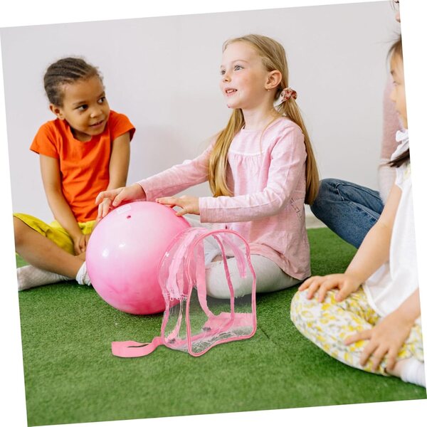 Organizer Trasparente Rosa in PVC per Bambole, Peluche e Piccoli Oggetti Portatile
