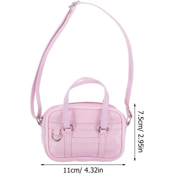 BESPORTBLE Mini Borsa per Bambole Rosa in PU per Case di Bambole 18 cm