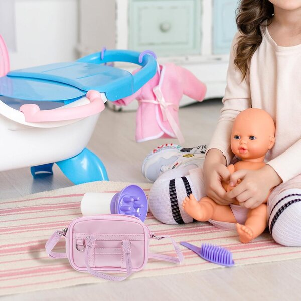 BESPORTBLE Mini Borsa per Bambole Rosa in PU per Case di Bambole 18 cm