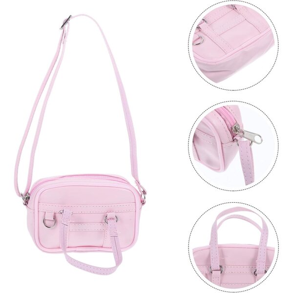 BESPORTBLE Mini Borsa per Bambole Rosa in PU per Case di Bambole 18 cm
