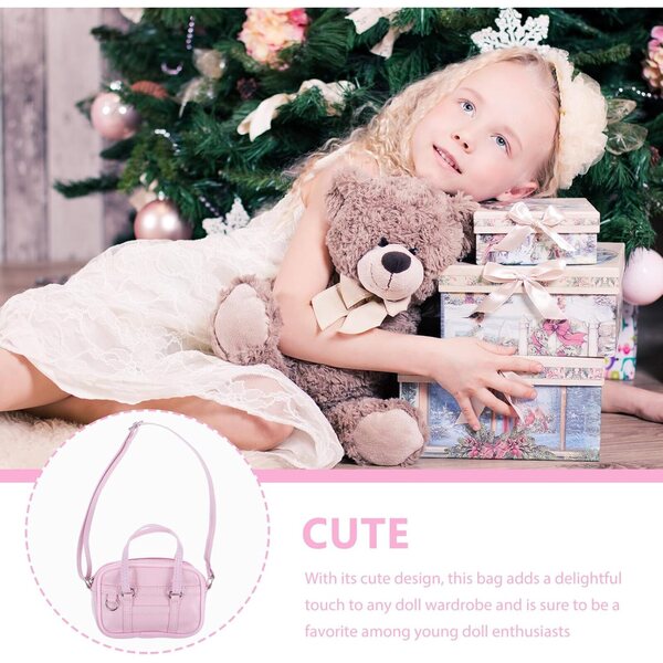 BESPORTBLE Mini Borsa per Bambole Rosa in PU per Case di Bambole 18 cm