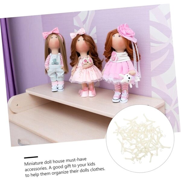 ERINGOGO Set mit 50 Mini-Kunststoff-Kleiderbügeln für Puppen – widerstandsfähig und umweltfreundlich