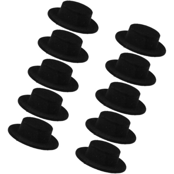 Mikinona 10 Mini Cappelli Neri a Cilindro per Bambole e Progetti Creativi Artigianali