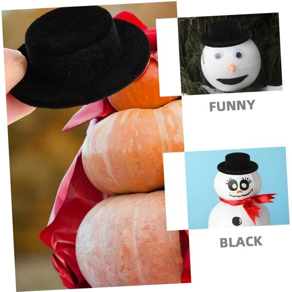Mikinona 10 Mini Cappelli Neri a Cilindro per Bambole e Progetti Creativi Artigianali