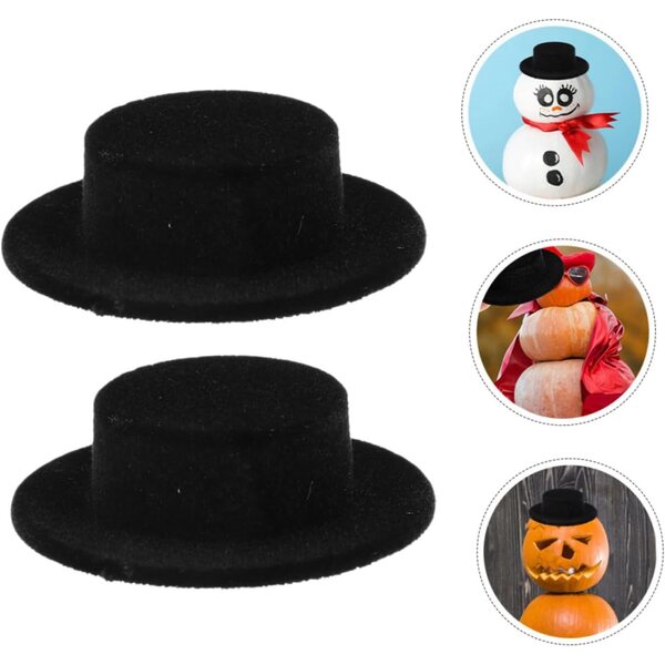 Mikinona 10 Mini Cappelli Neri a Cilindro per Bambole e Progetti Creativi Artigianali